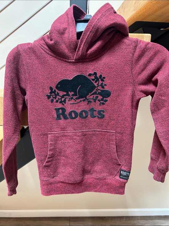 Roots Other - Roots Kids Burgundy Hoodie with Black Beaver Logo